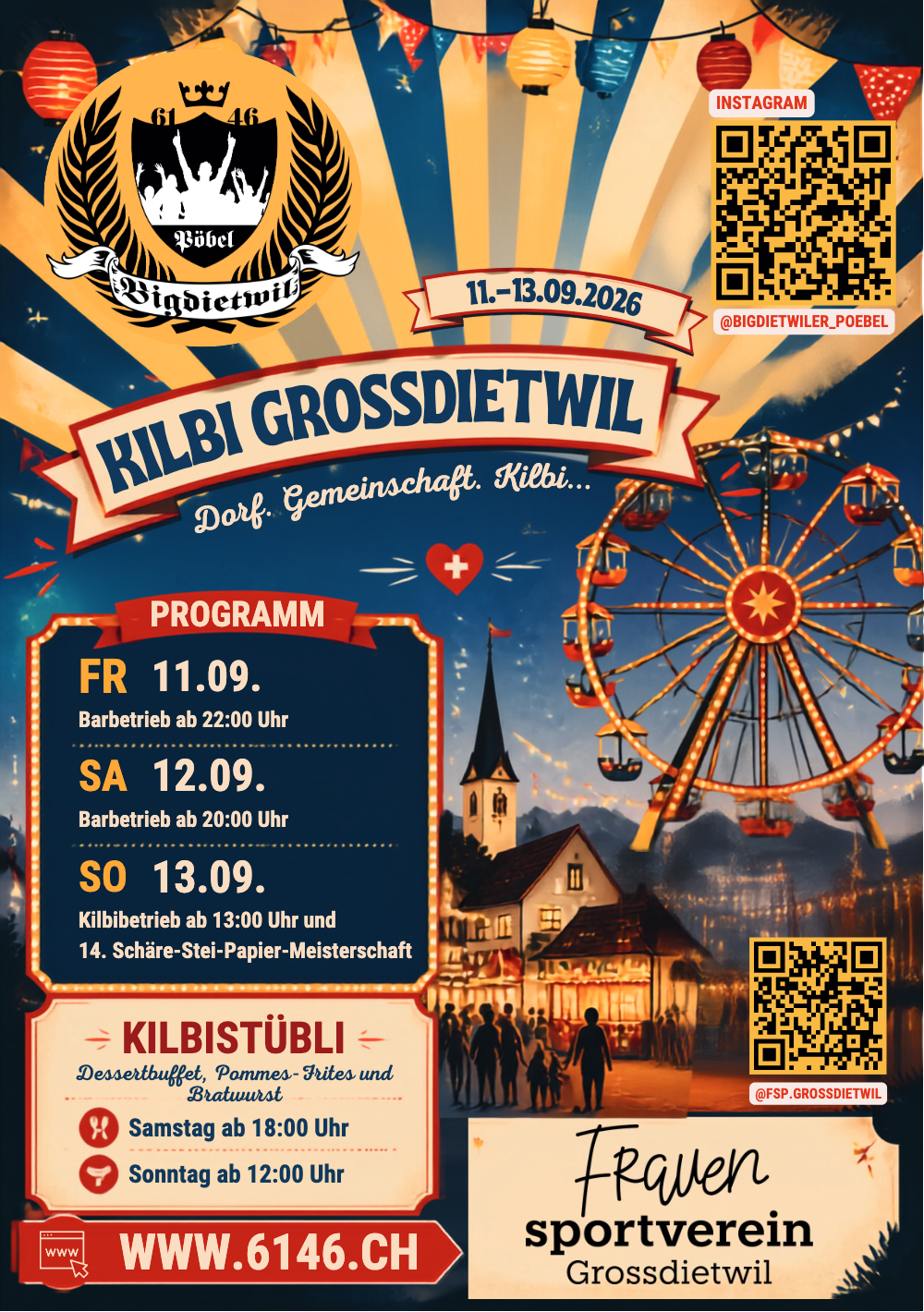 Kilbi Grossdietwil 2026 – Flyer mit Programm